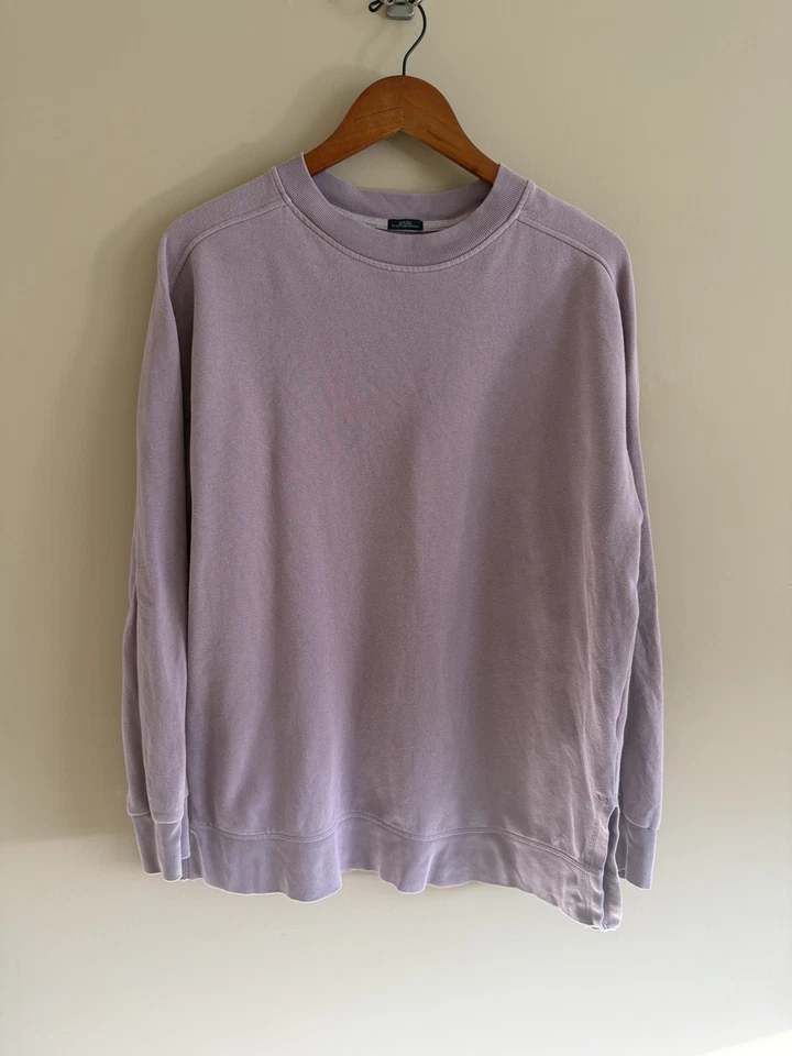 Gap Women’s Split Hem Longsleeve Sweatshirt Elderberry Purple Pullover Med Tall - Image 1 of 4