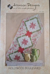 Atkinson Designs Quilted Table Runner Pattern - Hollywood Boulevard - New - Picture 1 of 2