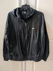 Chaqueta Nike Para Hombres 3XL Ropa Deportiva Correvientos Con Capucha Cortavientos Lluvia Negra - Imagen 1 de 8