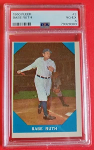 BABE RUTH 1960 FLEER CARD GRADED PSA 4 VG-EXCELLENT NEW YORK YANKEE HALL FAME - Picture 1 of 2