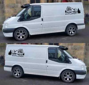 Fits Ford Transit Mk6 Mk7 Graphics Rear Side Decals Camper Mountains Both Sides - Picture 1 of 2