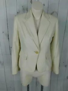 Banana Republic Solid Ivory Collared Buttoned Blazer Jacket - Size 10P - Picture 1 of 7