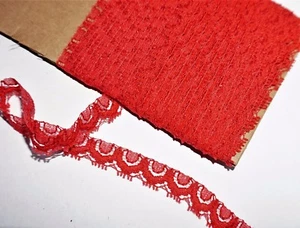 Spitze Borte Bordüre rot für Puppe Puppenkleid synthetisches Material 10m/1,5cm - Bild 1 von 5