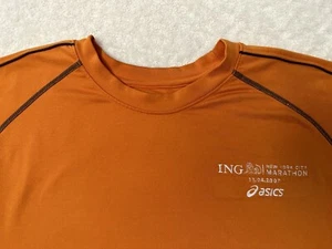Vintage 2000s Y2K 2007 New York Marathon Asics Activewear Long Sleeve Shirt, M L - Picture 1 of 8