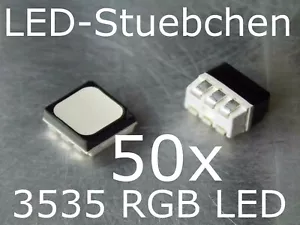 50x 3535 RGB black diffused SMD LED PLCC6 3-Chip Gurtabschnitt - Picture 1 of 2