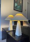 Vintage 90’s Pair Post Modern Ceramic Tapered Table Lamps Interior Trends