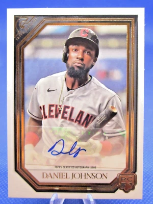 2021 TOPPS GALLERY #RA-DJ DANIEL JOHNSON AUTO SIGNED CLEVELAND INDIANS ROOKIE RC - Image 1 of 2