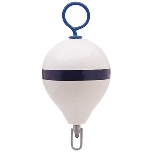 BOYA DE AMARRE POLIFORM CON HIERRO 17" DIÁMETRO BLANCO AZUL RAYA - Imagen 1 de 1