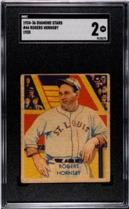 National Chicle Diamond Stars 1934-36 - R327 Rogers Hornsby #44 SGC 2 - Imagen 1 de 2