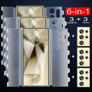 Film Hydrogel 3+3 Coque Intégrale pour Samsung S22 S23 S24 S25 Ultra Protecteur d'écran - Photo 1 sur 6