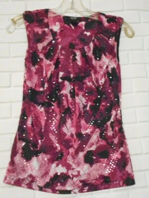 Top Alfani Petite P Borgoña Lentejuelas Cuello Redondo Sin Mangas Forrado Glamour Foto 1 de 4