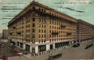 Palace Hotel San Francisco CA California Trolley Street View Postcard 1909 - Picture 1 of 2