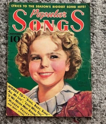 Shirley Temple 1936 Magazine | Popular Songs, Sheet Music & Lyrics Vintage Old - Image 1 of 4