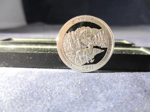 2011-S OLYMPIC Silver Quarter Deep Cameo Mirror Proof Upper Grading Ranges - Picture 1 of 3