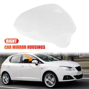 Right White Rearview Wing Mirror Cover Cap Shell For Seat Ibiza 6J MK4 2008-2017 - Picture 1 of 5