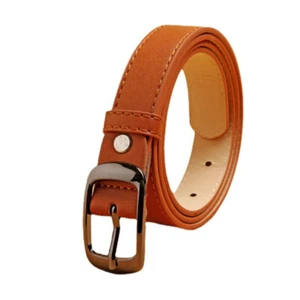 Kid Faux Leather Belt 23mm Single Prong Buckle for School Boys Girls Jeans Pants - Picture 1 of 16