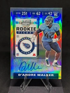 Boleto de novato óptico Contenders 2019 D'Andre Walker Auto Holo Prizm #202 Titans - Imagen 1 de 2