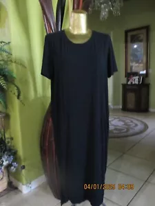 KIT ACE! BLACK MIDI DRESS! 80%MODEL 9%CASHMERE 10%ELASTINE SHORT SLEEVES SIZE10 - Picture 1 of 11
