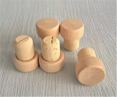 Wooden Cork Bottle T-Stoppers,Cap Seal Plug Brew High Quality, Wine Or Home Brew • 5£