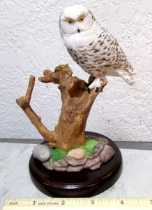 süße Schneeeule Skulptur Figur Figur Statue 6,5 cm groß, schöne Wohnkultur - Bild 1 von 7