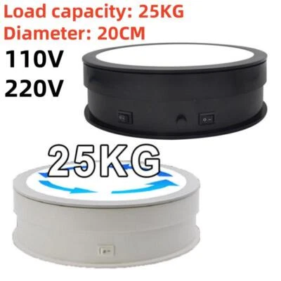 110/220V 20cm Rotating Platform Stand W/LED Light Illumination Display Turntable - Image 1 of 4