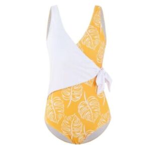 Womens Sunflower Print One Piece Swimsuit Bowknot Swimwear Monokini Bathing Suit