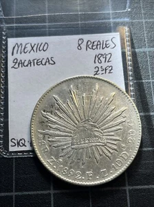 Mexico Zacatecas 8 Reales 1892 ZsFZ Silver - Picture 1 of 2