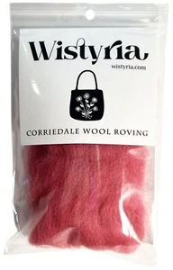 Wool Roving 12" .22oz Berry - Picture 1 of 2