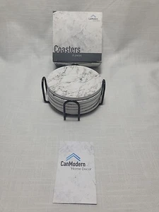 CanModern Home Decor 6 pieces Coasters Marble Design - Picture 1 of 4