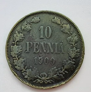 Finland Russia 10 pennia 1900 - Picture 1 of 2