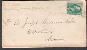 1882 Cover A N Bradford Montclair NJ an Reverend Joseph Anderson DD Waterbury CT