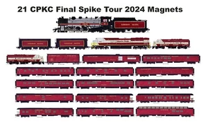 Canadian Pacific Final Spike Steam Tour full set 21 magnets by Andy Fletcher - Picture 1 of 1