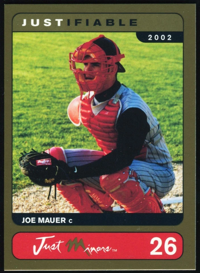 Joe Mauer 2002 Just Minors ¡ORO JUSTIFICABLE! #26 RC Rookie 387/1.000 MN Twins Foto 1 de 2
