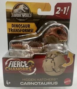 Jurassic World Dinosaur Egg to Carnotaurus Toy Hidden Hatchers 2 In 1 Ages 4+ - Picture 1 of 4