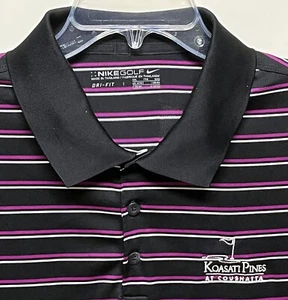 Koasati Pines at Coushatta ~ NikeGolf Polo Shirt Men's 2XL Horizontal Stripes - Picture 1 of 5
