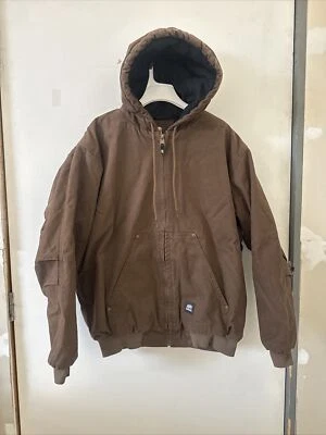 NWOT Berne Mens Dark BrowN 100% Cotton Hooded Jacket Quilt Lined - Size XL - Image 1 of 4