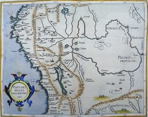 Peru, Ecuador, Bolivia – Rare! Cornelius van Wytfliet, 1597, Peruani Regni.. - Picture 1 of 6