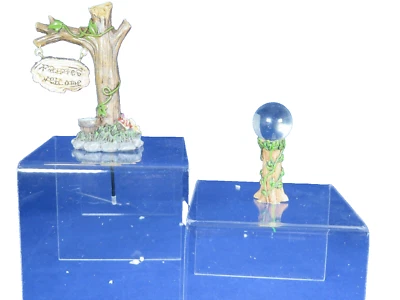 Nuevo letrero miniatura de árbol de bienvenida de hadas de jardín encantado del bosque + bola de observación  Foto 1 de 4