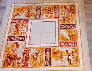 Vintage australische Aborigines Design Textil Leinen Tischdecke Souvenir 52x52 - Bild 1 von 24