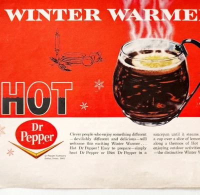 Hot Dr Pepper 1965 anuncio refresco pop bebida de invierno vintage DWJJ14 Foto 1 de 2