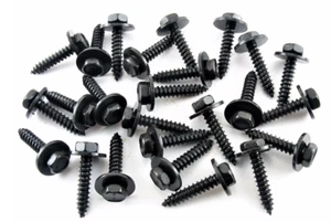 Tornillos de corte negros Mopar - M4,2 x 20 mm de largo - 7 mm hexagonal - 12 mm lavadora - 25 tornillos - #224 - Imagen 1 de 4