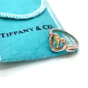 Tiffany & Co. Anillo Plata 925 Oro 750 Tamaño 4.5-5 (US) con Bolsa Arco Coraz... - Imagen 1 de 14
