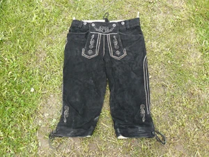 OKTOBERFEST - Schwarze Lederhose kurz 3/4 von Country Maddox Gr 48 Leather Pants - Bild 1 von 2