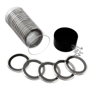 Silver Philharmonic Holder, Black Capsule Tube & 20 Air-Tite 37mm Black Rings - Picture 1 of 3