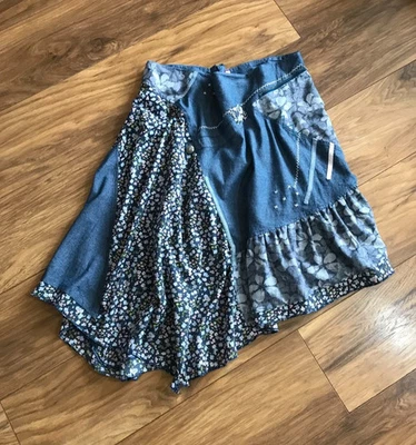 JOE BROWNS Falda Midi Boho Volantes Reino Unido 16 Cambray Asimétrica Vintage Estilo Y2K Foto 1 de 4