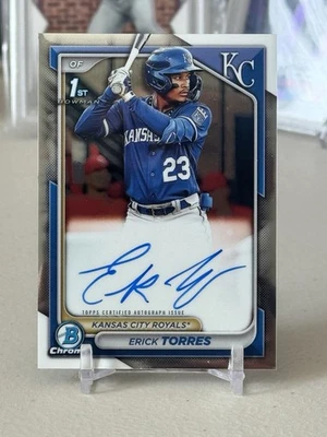 2024 Bowman Chrome Prospect Auto Erick Torres #CPA-ET (AU, RC) KC Royals - Image 1 of 2