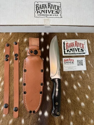 Bark River Knives - Bravo Strike Force II 3V BLK G10 w/Red Liners Mosaic Pins  - Image 1 of 4