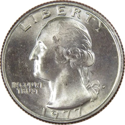 1977 D Washington Quarter BU Uncirculated Mint State 25c US Coin Collectible - Image 1 of 2