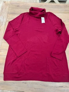 Neu mit Etikett J Jill Cranberry Rollkragen Tunika mit Taschen, XL - Bild 1 von 8