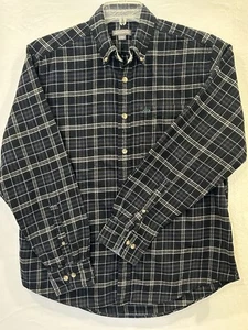Eddie Bauer Herren Größe L Button Down Flanell Langarm grau/schwarz kariert - Bild 1 von 7